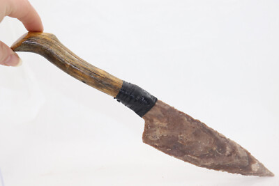 Mountain Man Knife Flint Knapped Jasper Blade Hafted on Juniper Cedar Handle