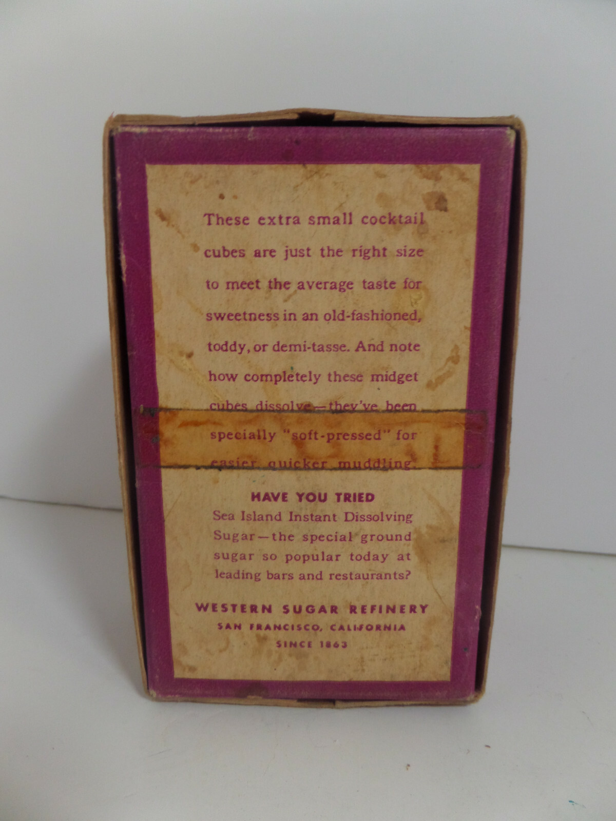 Vintage sugar cube box, Sea Island Cocktail cubes eBay