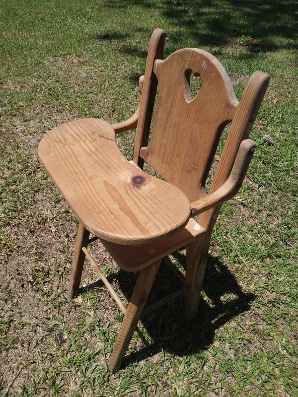vintage wooden mini high chair