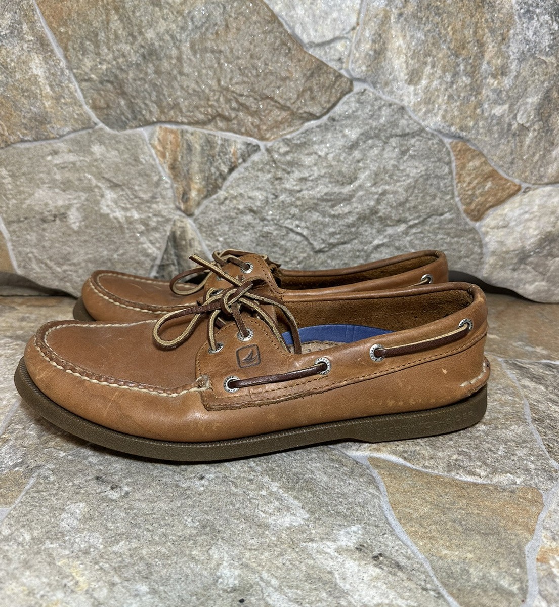 Sperry Shoes Men 10M Brown 0197640 Leather Upper Used