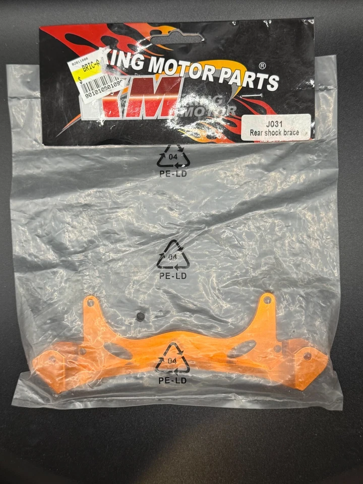 CNC Aluminum Alloy Orange Rear Shock Brace Fits HPI Rovan Baja 5B 5T (Pair) - Image 2 of 2