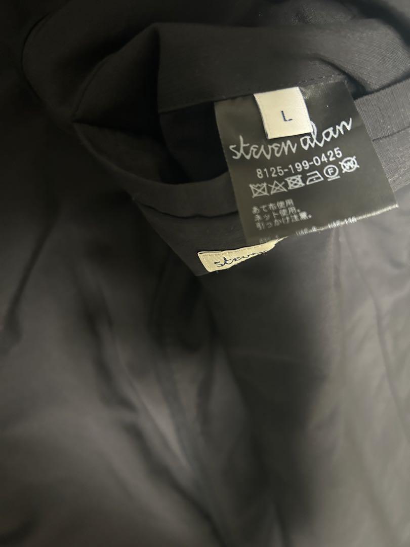 Steven Alan Black Balmacaan Coat Size L Lightweight Spring Steven Alan Black Balmacaan Coat Size L Lightweight Spring