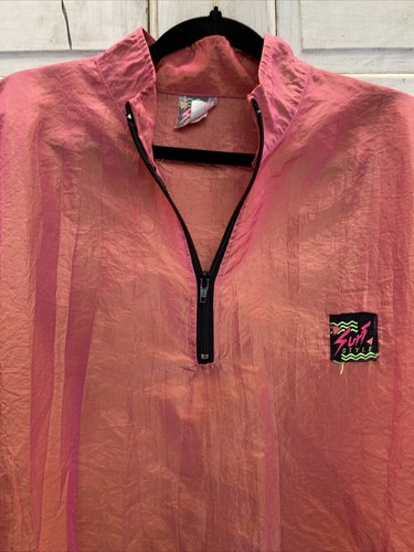 Rompevientos estilo surf vintage para hombre talla única rosa iridiscente cuarto cremallera EE. UU. - Imagen 14 de 14