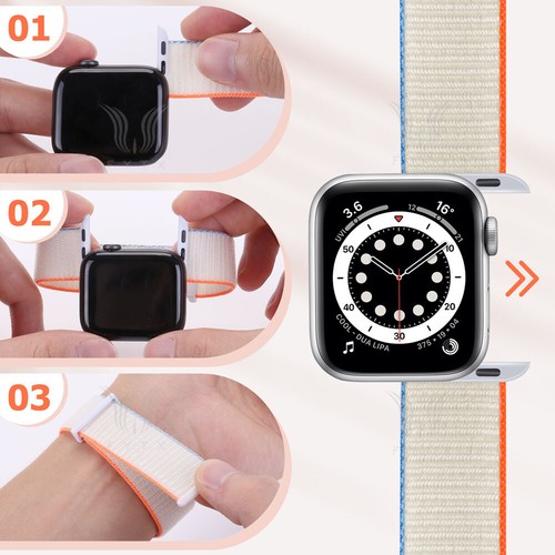 New Nylon Sport Loop wrist Band Strap for Apple Watch Series 10 9 8 7 6 5 4 3 SE - Picture 5 of 25