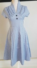 New SisHion stylish  Blue Dot Retro Vintage Dress Size S