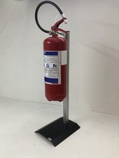 Porta estintore a piantana in alluminio satinato, bella da arredamento 