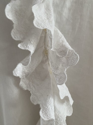 Ralph Lauren Sleeveless 100% Linen Ruffle-Front Dress Button Up White Size 8 - Picture 4 of 7