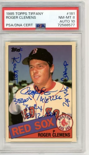 1985 Topps Tiffany Roger Clemens #181 Signed PSA 8 10 AUTO GEM MINT  Rookie Card
