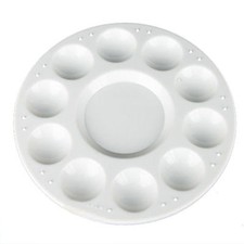 10 Well Round Artist Paint Palette Colour Mixing Tray Pallet Oils Acrylics NEW