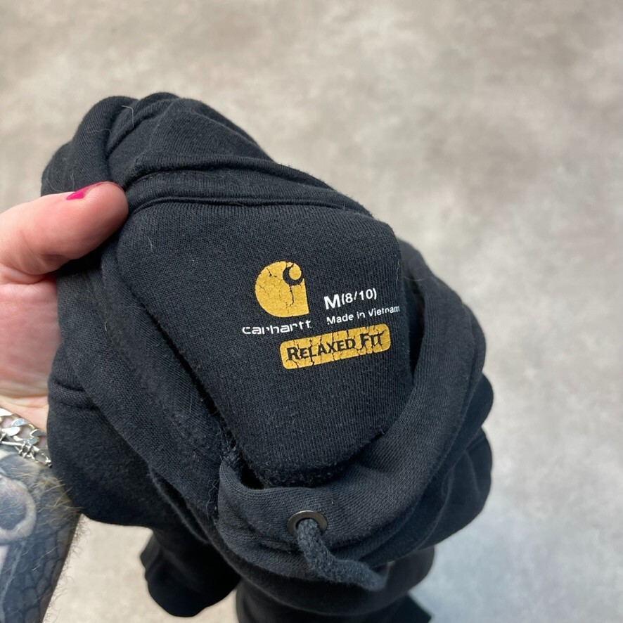 Carhartt Hoodie Womens Pullover Hooded Workwear Sweatshirt, Black Small image 9