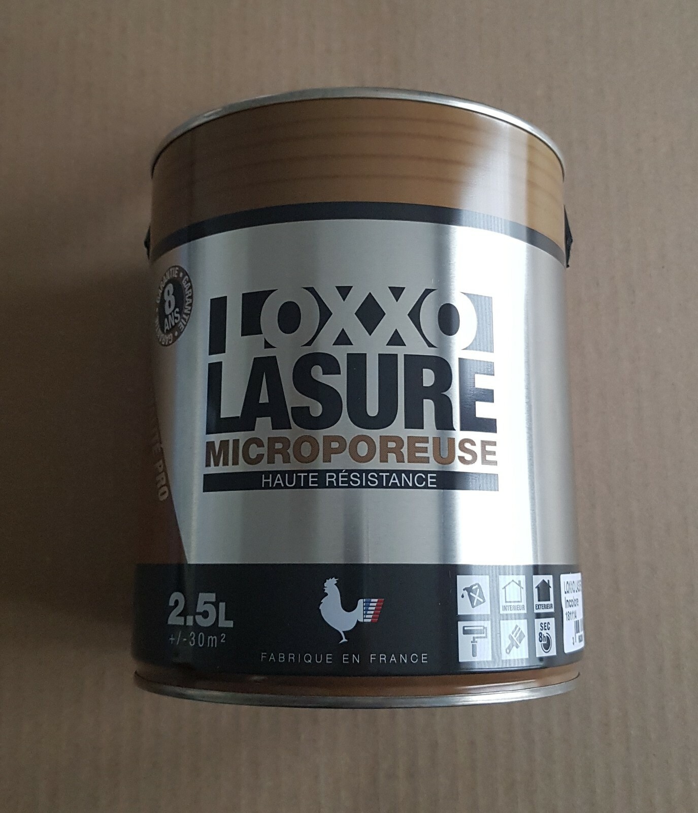 Lasure haute résistance 8 ans couleur noyer LOXXO, formule microporeuse anti-UV 2,5L