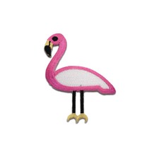 Aufnäher / Bügelbild - Flamingo Vogel Tier – pink – 7,4x5cm - Patches Aufbügeln