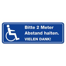 2 Meter Abstand halten Fahrzeug-Magnet Rollstuhl-Fahrer wetterfest mag_184