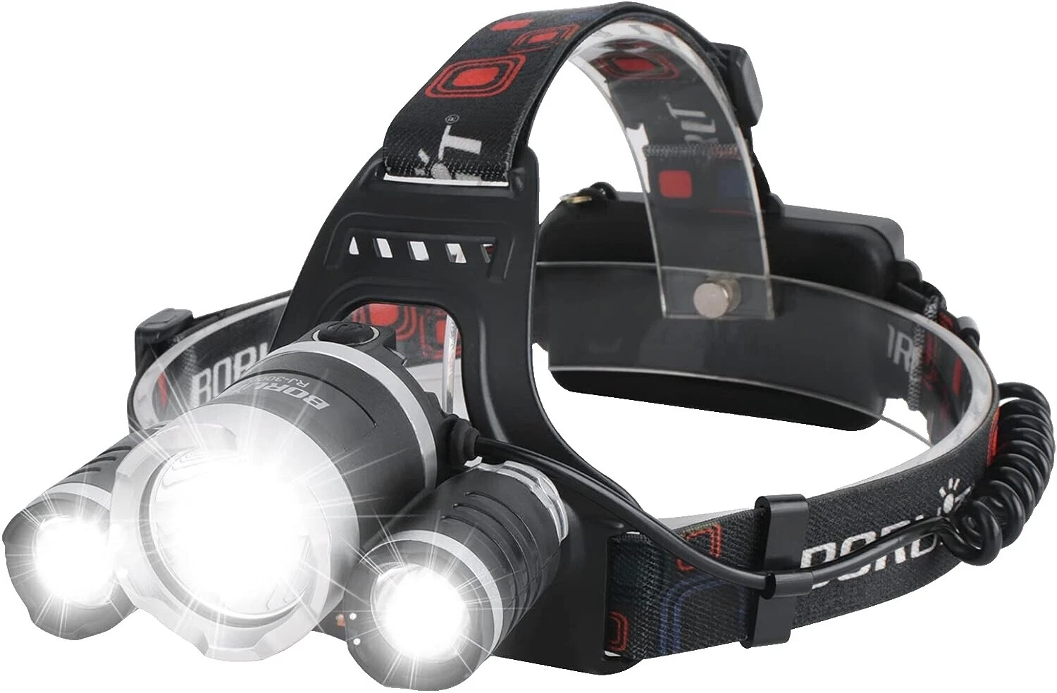 BORUiT Black Rechargeable Camping & Hiking Headlamps