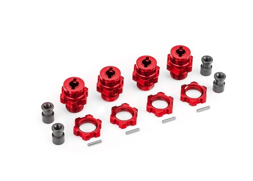 TRAXXAS 9086-RED - 17mm RED ANODIZED WHEEL HUBS /HEX ADAPTERS - 4PK - TRA9086RED