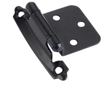 Lot of 25 Pairs (50pcs) Self Closing OVERLAY Flush Cabinet Hinges - Black