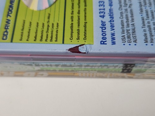 Verbatim CD-RW Rewritable 700MB Colour Disc 5 Pack SEALED - 第 9/9 張圖片