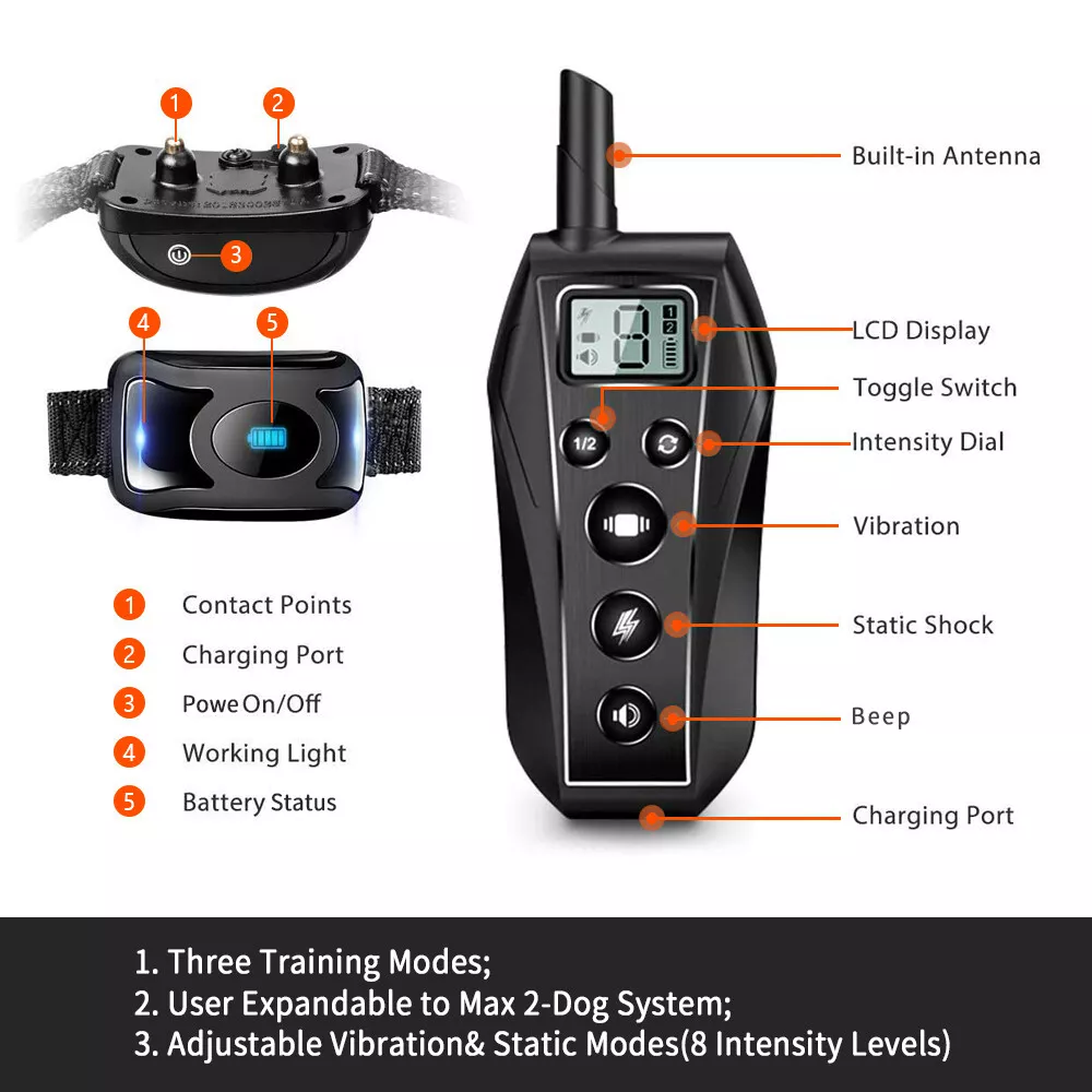650 YD Remote Dog Training Shock Collar Waterproof for Small