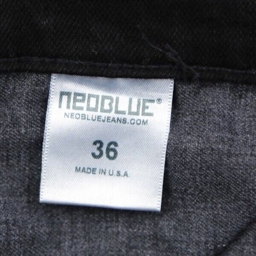 Pantalones de mezclilla para hombre Neo Blue Los Angeles ajustados elásticos 5 bolsillos negros talla 36 (Sr 36x31) - Imagen 4 de 10