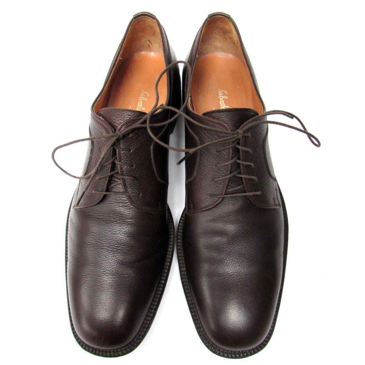 Salvatore Ferragamo Studio men\'s size 11.5 B Brown leather oxfords Salvatore Ferragamo Studio Brown Pebbled Leather Oxford Lace  main image 2