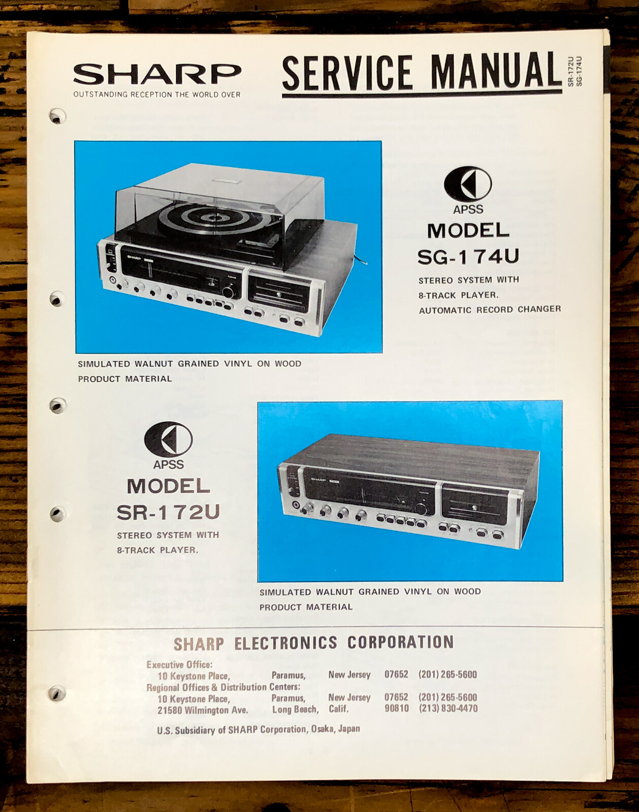 Sharp SG-174U Radio / Stereo System Service Manual *Original*