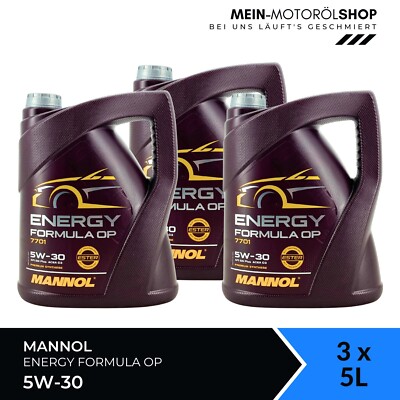Mannol Energy Formula OP 5W-30 VW BMW MB 229.52/229.51/229.31 3x5 Liter = 15 L