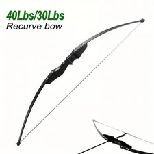 40Lbs Archery Recurve Bow Takedown Longbow Right Hand for Hunting Target Practic