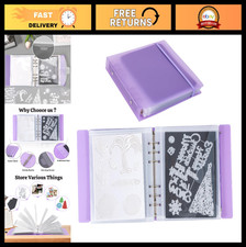 12 Magnetic Die Storage Sheets Binder Cover, 2-in-1 Stamp Die Bags, Purple