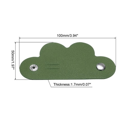 3Pcs Sangles de Câble en Cuir Vert Portable Cordon en Cuir Organisateur pour Écouteurs - Photo 2/5