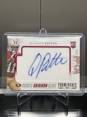 2013 Panini Prominence Football Quinton Patton RPA /102 RARE San Francisco 49ers