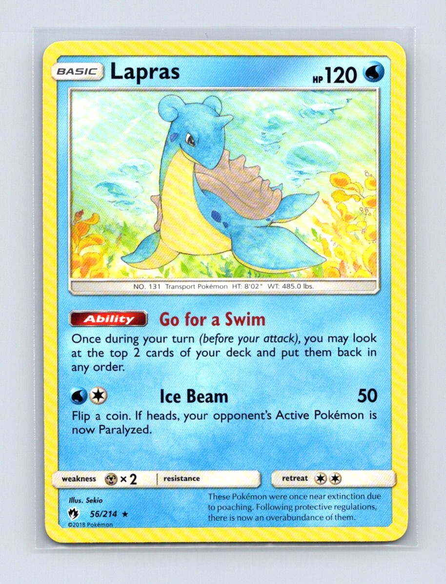 Lapras 56/214 Rare Lost Thunder Pokemon Lightly Played