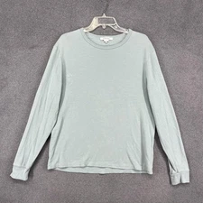 Frame Shirt Mens Medium Ice Blue Long Sleeve Quilted Back Crewneck LMTS0201