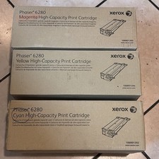 Xerox Phaser 6280 High Capacity Toner Cartridge Set of 3 Magenta Cyan Yellow