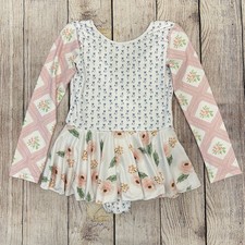 SweetHoney Leotard Girls 8 Floral Skirted Leo One Piece Long Sleeve Dance Outfit