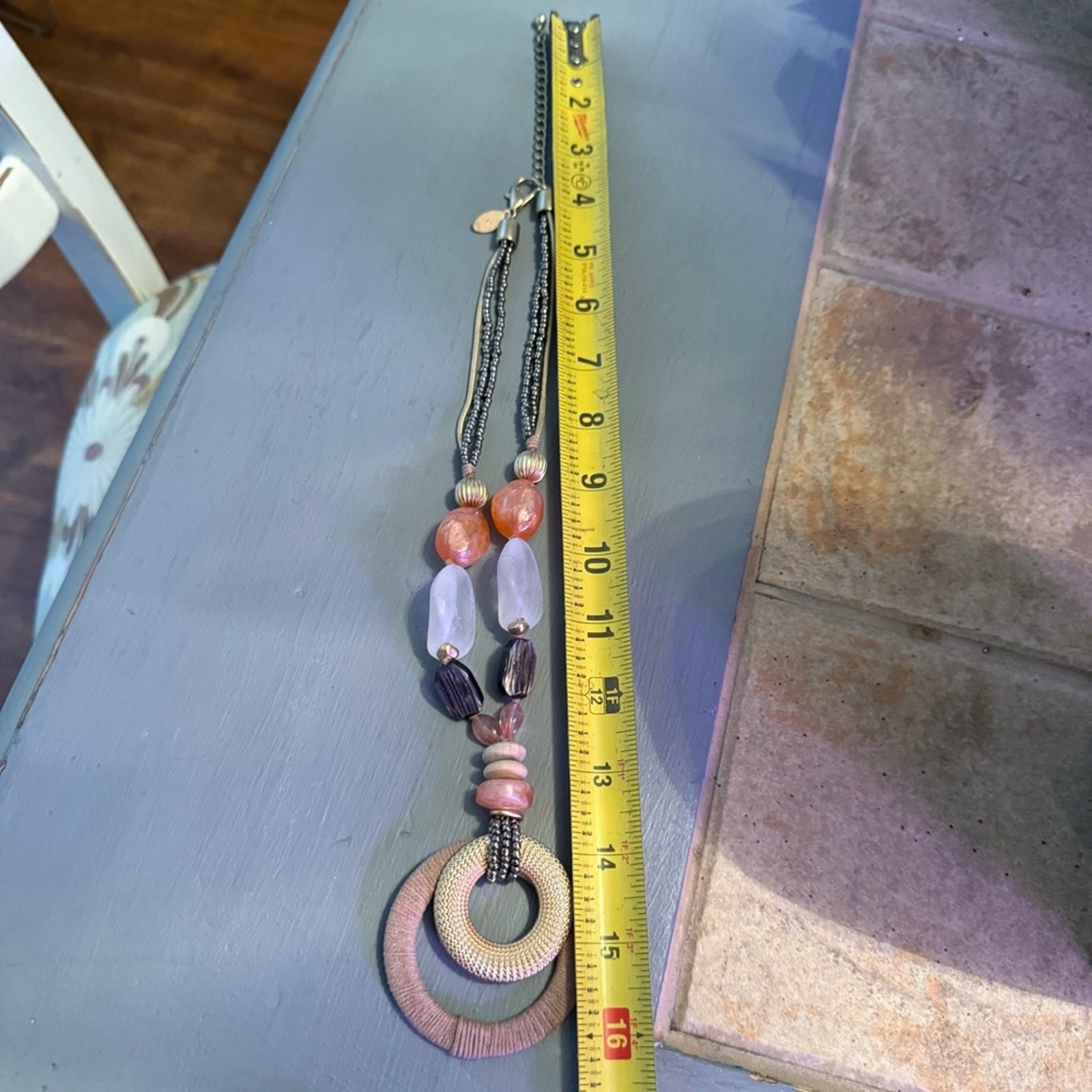 Chico’s Large Beaded Pendant Statement Necklace - image 6