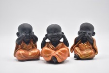 Piccoli Buddha "Non Vedo, Non Sento, Non Parlo" (Stampa 3D & Dipinto a Mano)