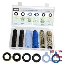 120PCS 6 Sizes Oil Drain Plug Gaskets Assortment Kits, Fit M12 M14 for Ford,