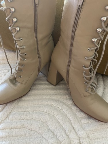 Maryam Nassir Zadeh Toffee/beige laced boots, 38US 8 Used Once. - Picture 3 of 9