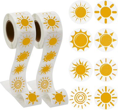 2 Rolls 1000 Pcs First Trip around the Sun Stickers 8 Styles for Kids Party