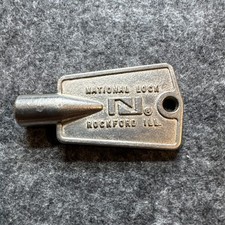 Vintage National Lock Freezer Key Pentagon Rockford Illinois IL