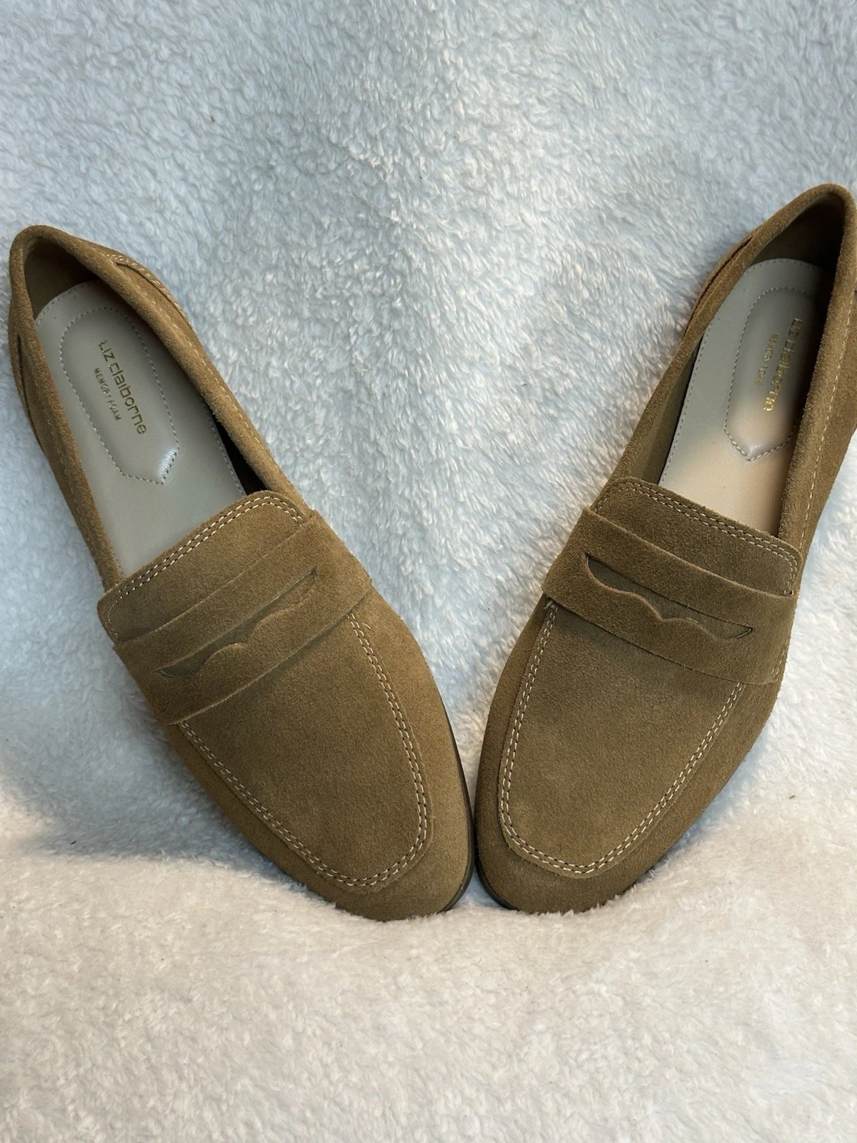 Liz Claiborne Inca Womens Suede Loafers, Tan Sz 9M
