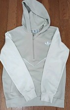 Women's Adidas Beige Small Half Zip Hoodie Long Sleeve Pullover