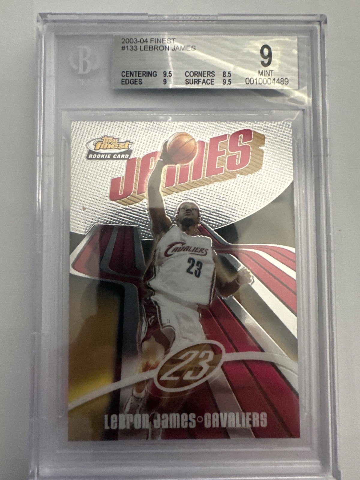 🔥 LEBRON JAMES 2003-2004 Topps Finest #133 BGS 9 Mint 661/999