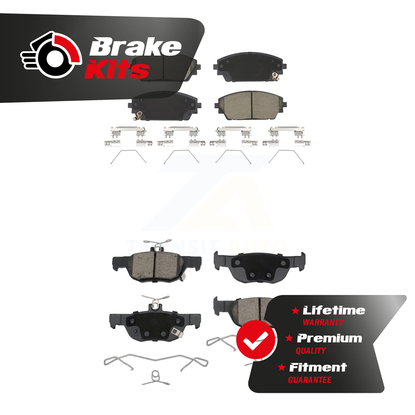 Front Rear Ceramic Brake Pads Kit For 2019-2025 Mazda 3 2020-2020 Sport