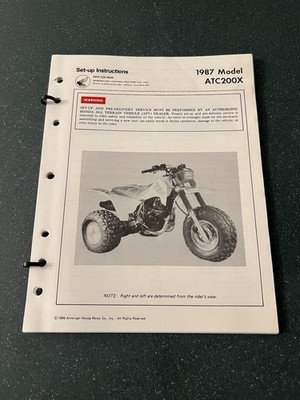 Vintage RARE 1987 Honda ATC 200X  Trike Setup Manual Guide Instructions