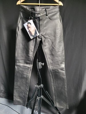 Bockleder Lederhose leather pants jeans Hose ''dickes leder'' schwarz, Gr. 33