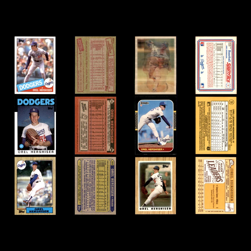 Lote 93 tarjetas de béisbol Orel Hershiser novato 1985 Topps Los Angeles Dodgers conjunto Foto 3 de 4