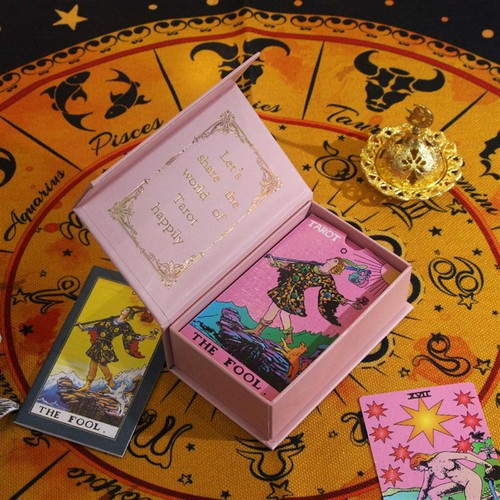 Tarotkarten Deck Rosa Design 78 Tarot Cards mit Guide Halterbox für Anfänger - Bild 2 von 7