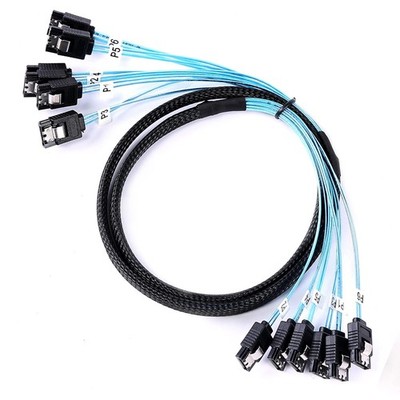 SATA-III Cable-1M 6Pcs/Set-6Gbps-SATA Cable Long Replacement for Bitcoin Compute