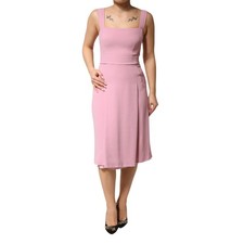 DOLCE & GABBANA Dress Pink Viscose Sleeveless Sheath Midi IT40/US6/S RRP 2180usd